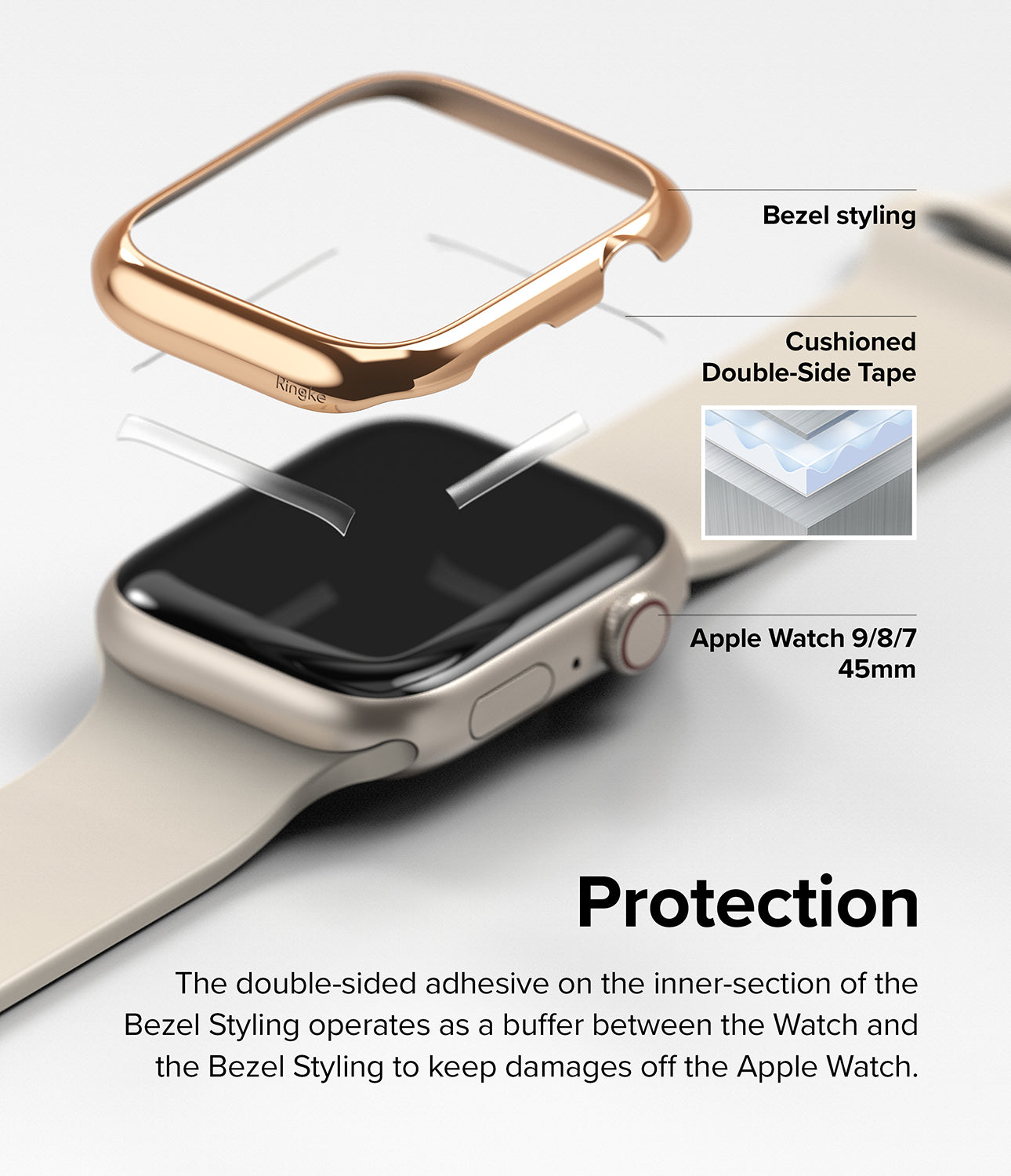 Apple Watch Series 45mm | Bezel Styling 45-02 Rose Gold-Protection