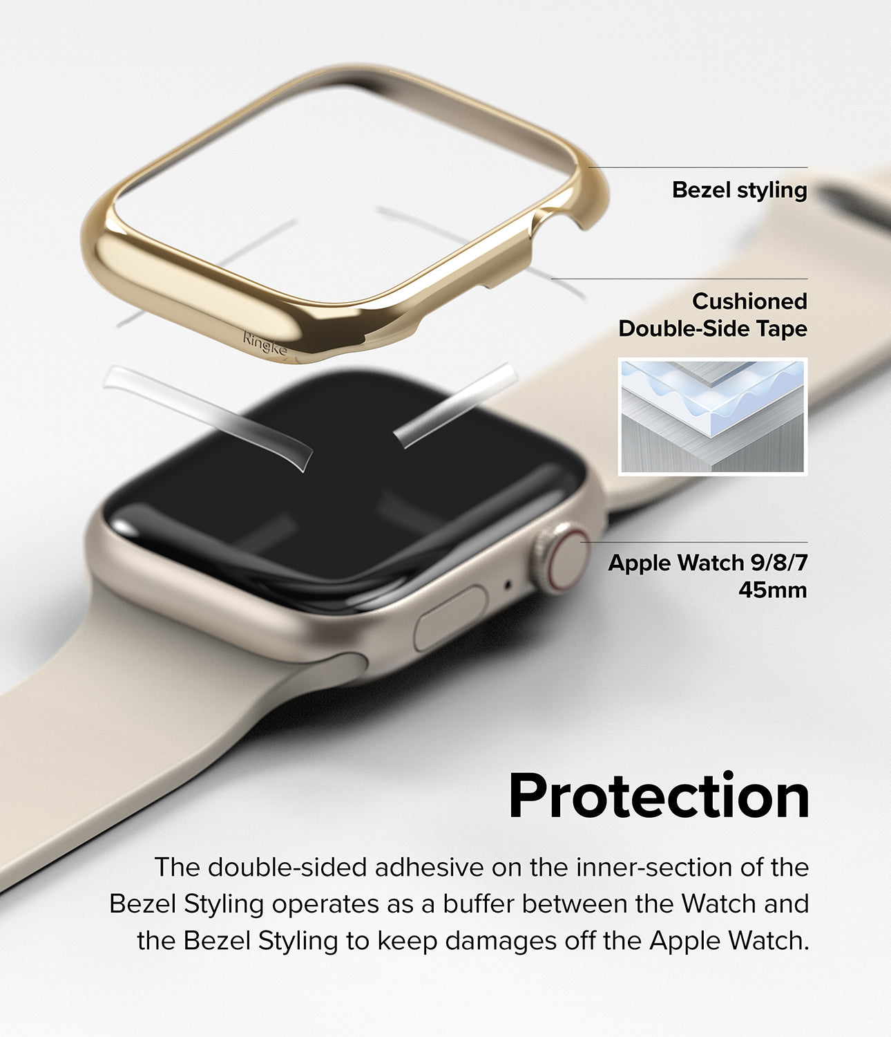 Apple Watch Series 45mm | Ringke Bezel Styling | 45-05 Gold-Protection