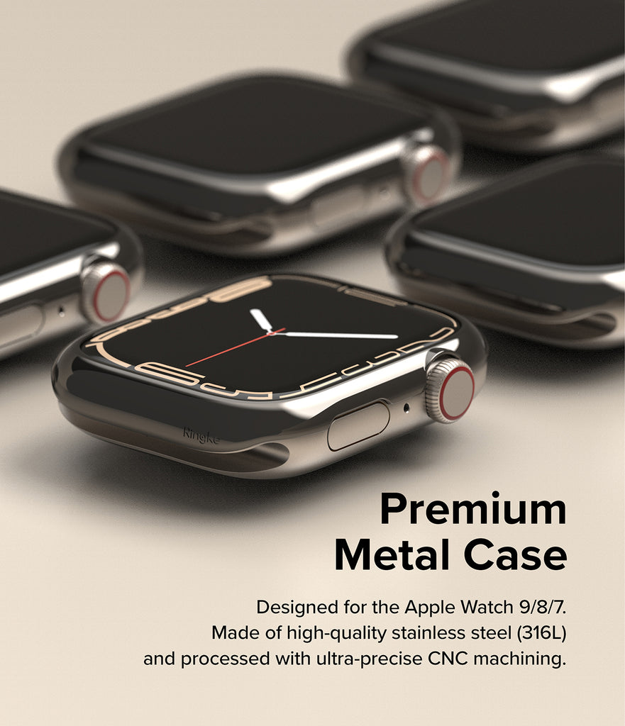 Apple Watch Series 45mm / Ringke Bezel Styling / 45-11 Glossy Graphite-Premium Metal Case