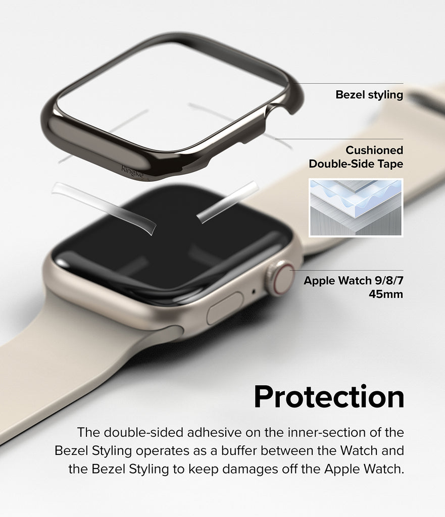 Apple Watch Series 45mm / Ringke Bezel Styling / 45-11 Glossy Graphite-Protection