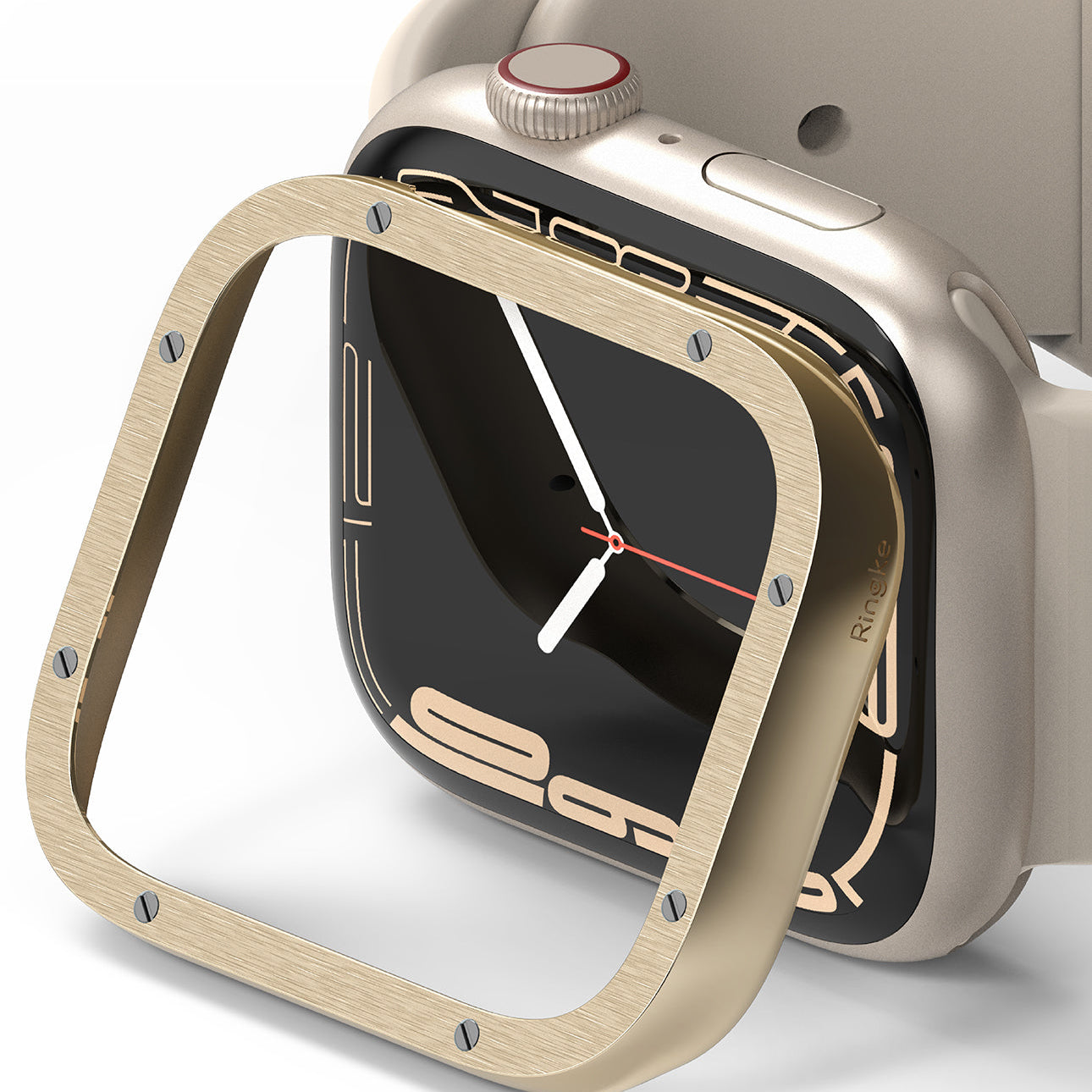 Apple Watch Series 41mm | Bezel Styling 41-41 | Hairline Gold (Bolts Design)
