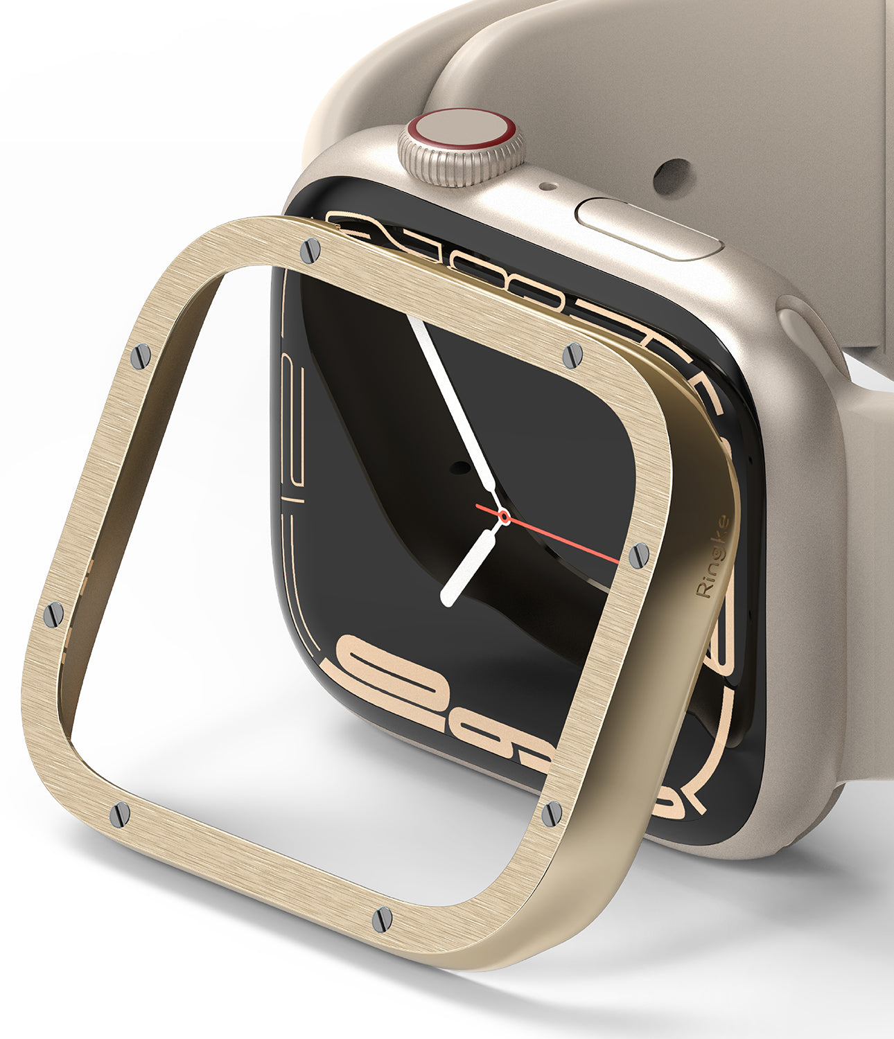 Apple Watch Series 41mm | Bezel Styling 41-41 | Hairline Gold (Bolts Design)