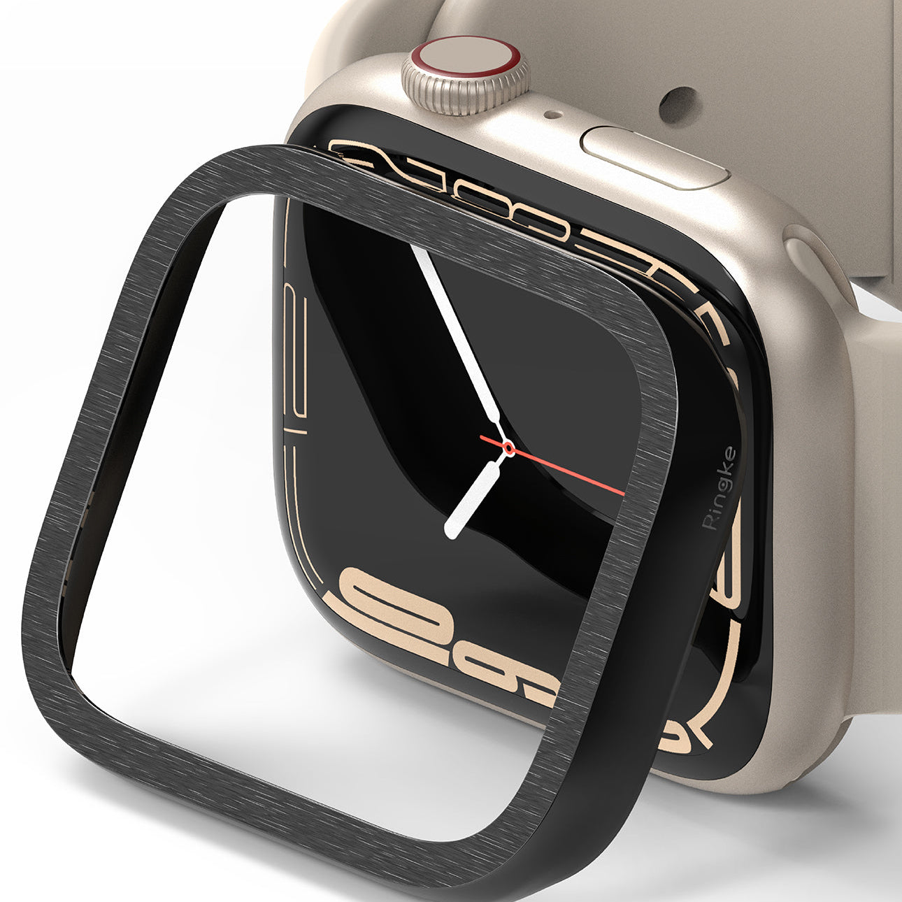 Apple Watch Series 41mm | Bezel Styling 41-51 | Hairline Black (Plain Pattern)