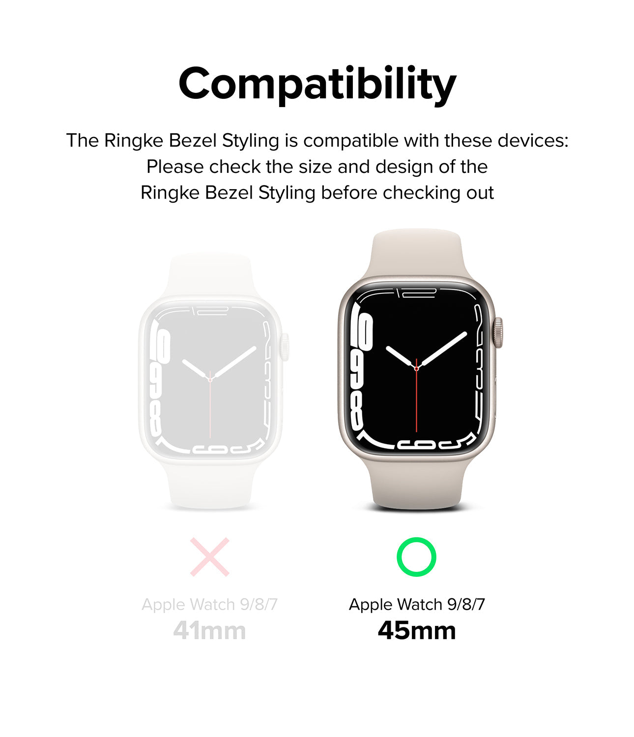 Apple Watch Series 9/8/7 (45mm) | Bezel Styling 45-41 | Hairline Gold (Bolts Design)-Compatibility