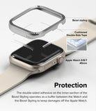 Apple Watch Series (45mm) | Bezel Styling 45-42 | Matte Curve Silver-Protection