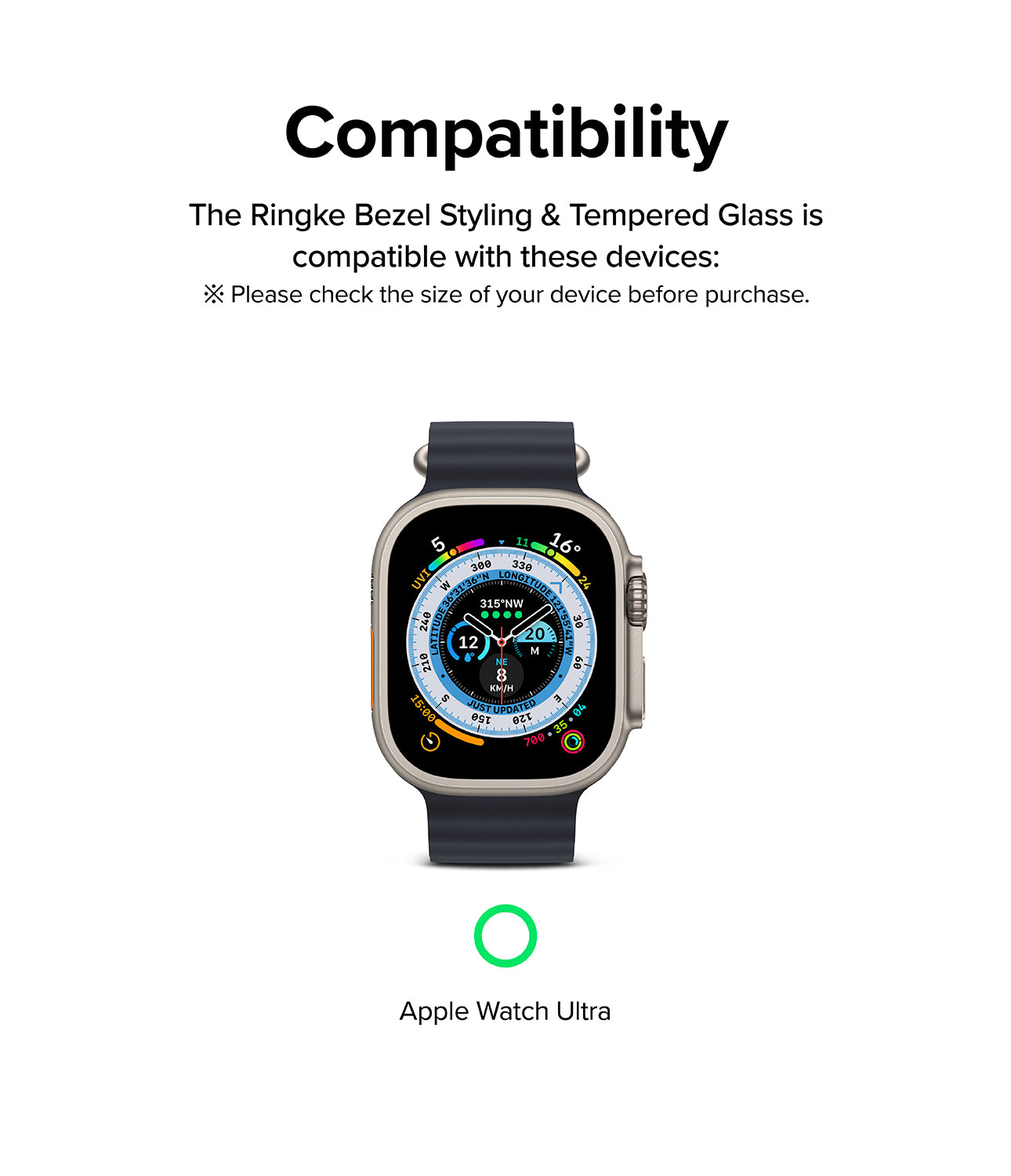 Apple Watch Ultra 2 / 1 | Glass + Bezel Styling 49-44 (ST) - Compatible with Apple Watch Ultra 2 / 1 