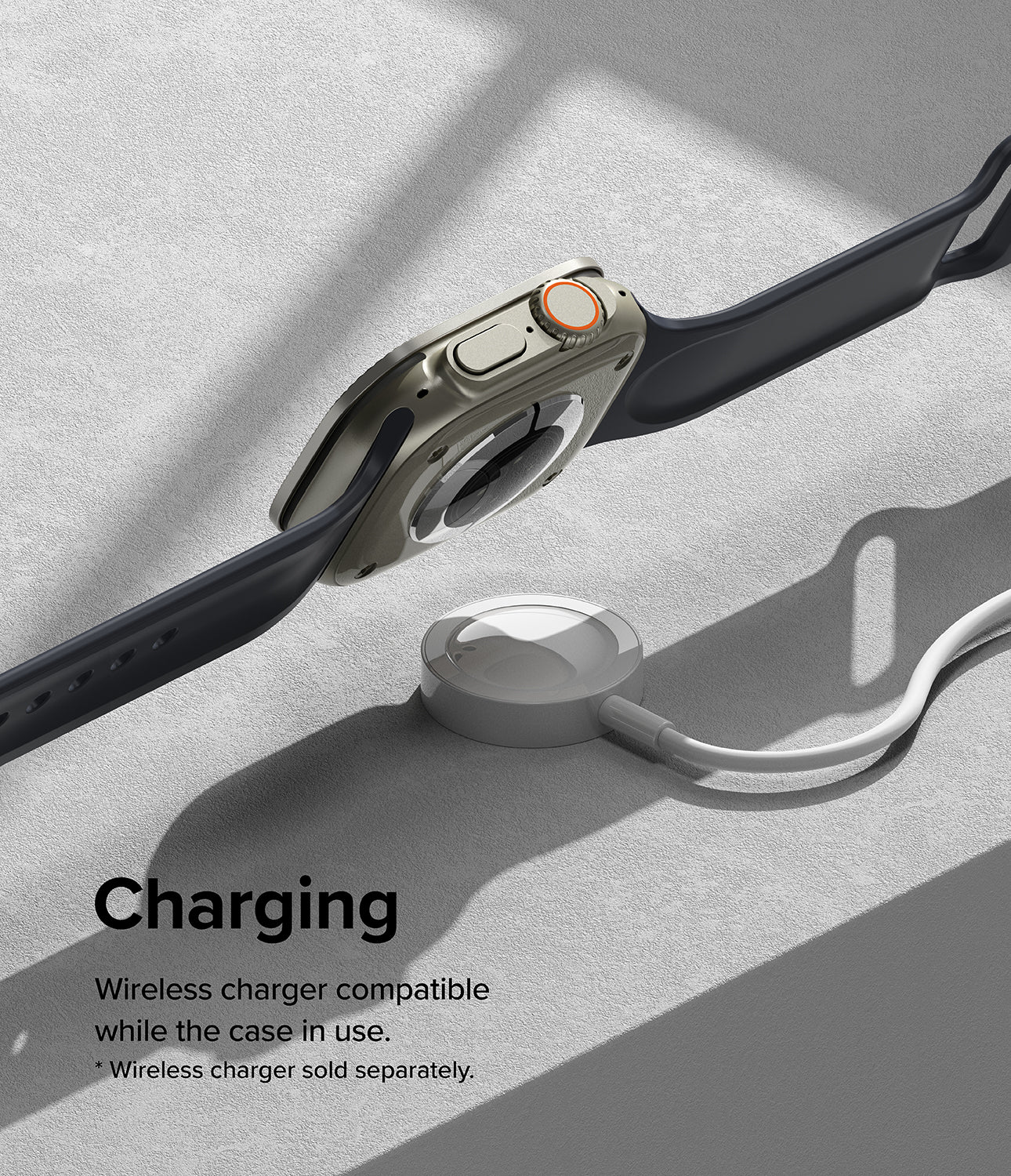 Apple Watch Ultra 2 / 1 | Glass + Bezel Styling 49-44 (ST) - Charging. Wireless charging compatible.