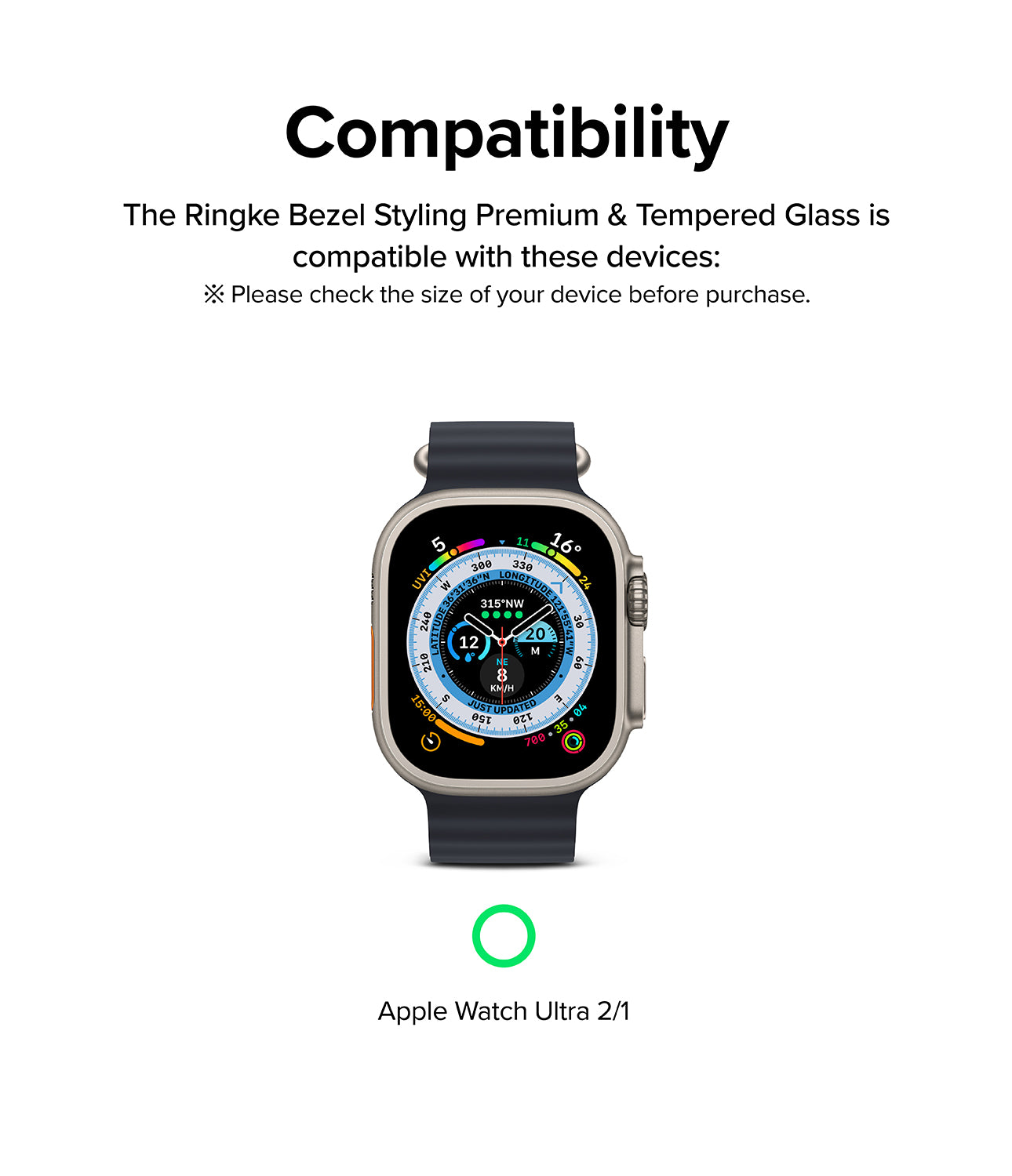 Apple Watch Ultra 2 / 1 | Glass + Bezel Styling 49-48 - Compatible with Apple Watch Ultra 2/1