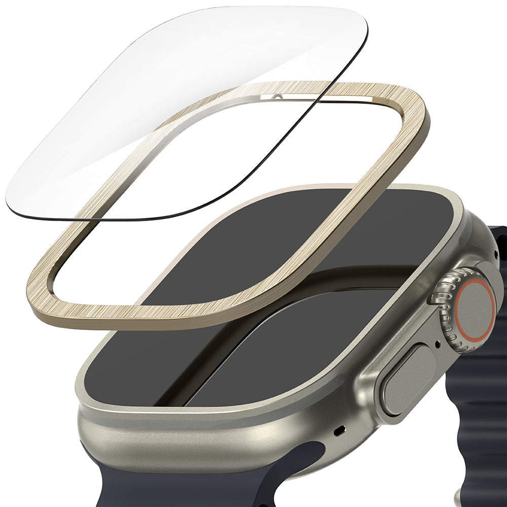 Apple Watch Ultra 2 1 49mm Bezel Styling Gold Glass Combo