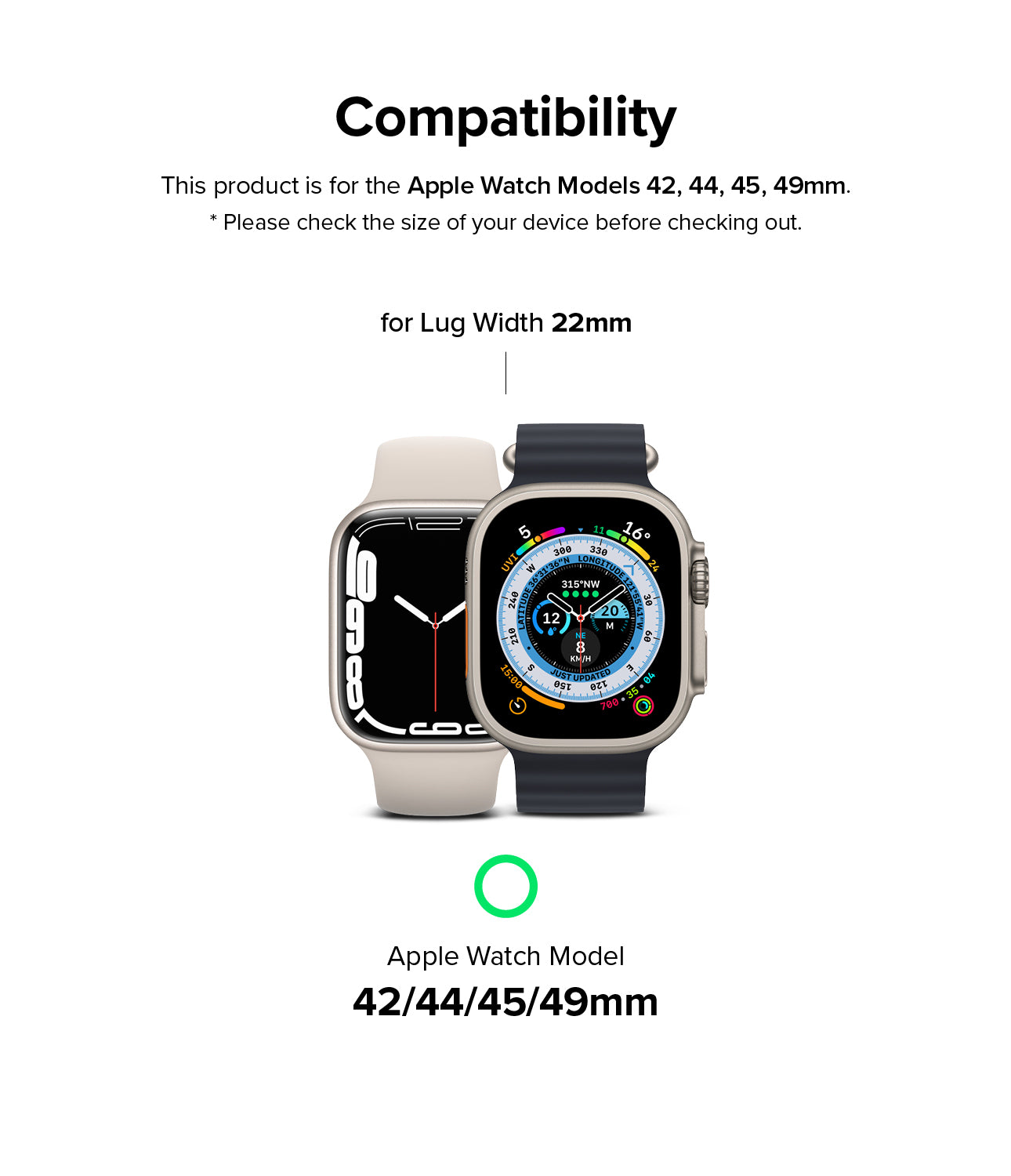 Apple Watch 49mm / 45mm / 44mm / 42mm | Metal One Band-Compatibility