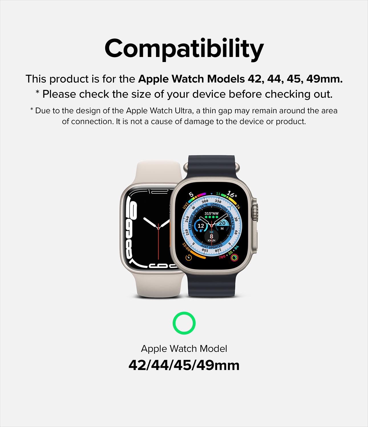 This product is for the Apple Watch Models 42, 44, 45, 49mm.
