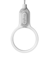 Buckle Finger Ring Strap - White silicone finger ring strap with a Ringke branded buckle attachment on a thin cord.