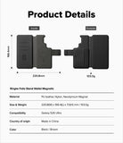 [Combo] Galaxy S26 Ultra | Folio Stand Wallet Magnetic + Onyx Magnetic - Technical diagram showing dimensions and features.