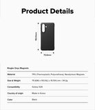 [Combo] Galaxy S26 | Folio Stand Wallet Magnetic + Onyx Magnetic - Technical specifications and dimensions for the black Galaxy S26 Onyx Magnetic case.