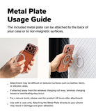 Dual Magnetic Silicone Ring - Metal plate usage guide with images of a phone case and metal plate attachment.