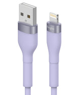 Ringke Fast Charging Pastel Cable - A Type-Lightning - Pastel purple USB-A to Lightning cable with metallic connectors.