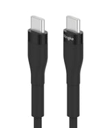 Ringke Fast Charging Pastel Cable - C Type-C Type - Ringke Fast Charging Pastel Cable - Two black USB-C connectors with silver tips and Ringke branding on a white background.