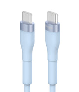 Ringke Fast Charging Pastel Cable - C Type-C Type - Ringke Fast Charging Pastel Cable - Two light blue USB-C connectors with metallic collars against a white background.