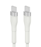 Ringke Fast Charging Pastel Cable - C Type-C Type - Ringke Fast Charging Pastel Cable - Two white USB-C connectors with silver metallic collars against a white background.