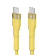 Ringke Fast Charging Pastel Cable - C Type-C Type - Ringke Fast Charging Pastel Cable - Two yellow USB-C cable ends with metallic gold connectors against a white background.