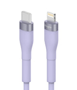Ringke Fast Charging Pastel Cable - C Type-Lightning - Pastel purple USB-C to Lightning cable with metallic connectors.