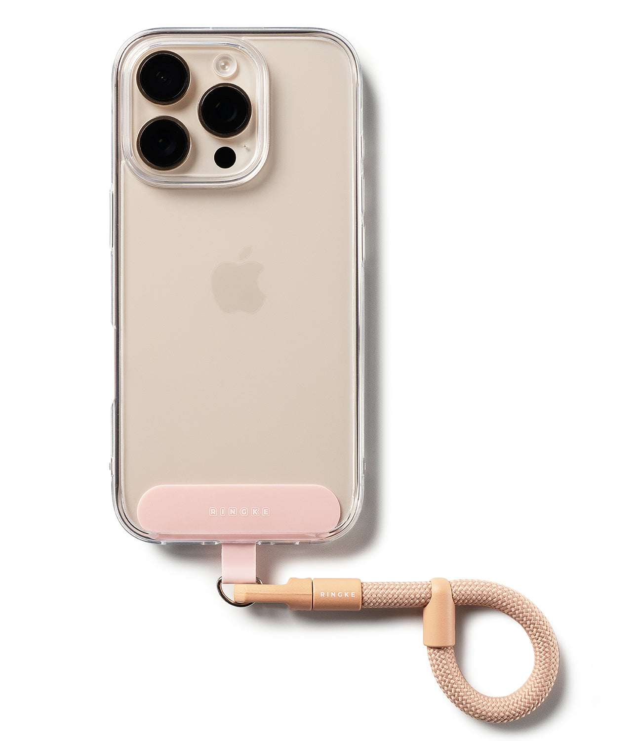 Holder Link Flow Finger Ring Front view | Orange Pink