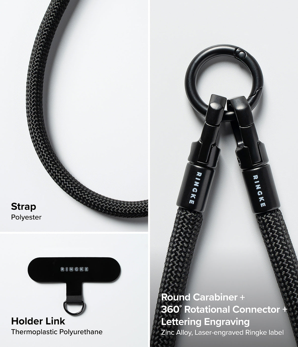 Anillo Soporte Para Móvil Ringke Holder Link Flow - Correa Ajustable, Suave, Ligero, Para Muñeca O Agarre