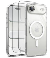 [Bundle] iPhone Air | Fusion Magnetic - Clear magnetic phone case with screen protectors layered behind it.