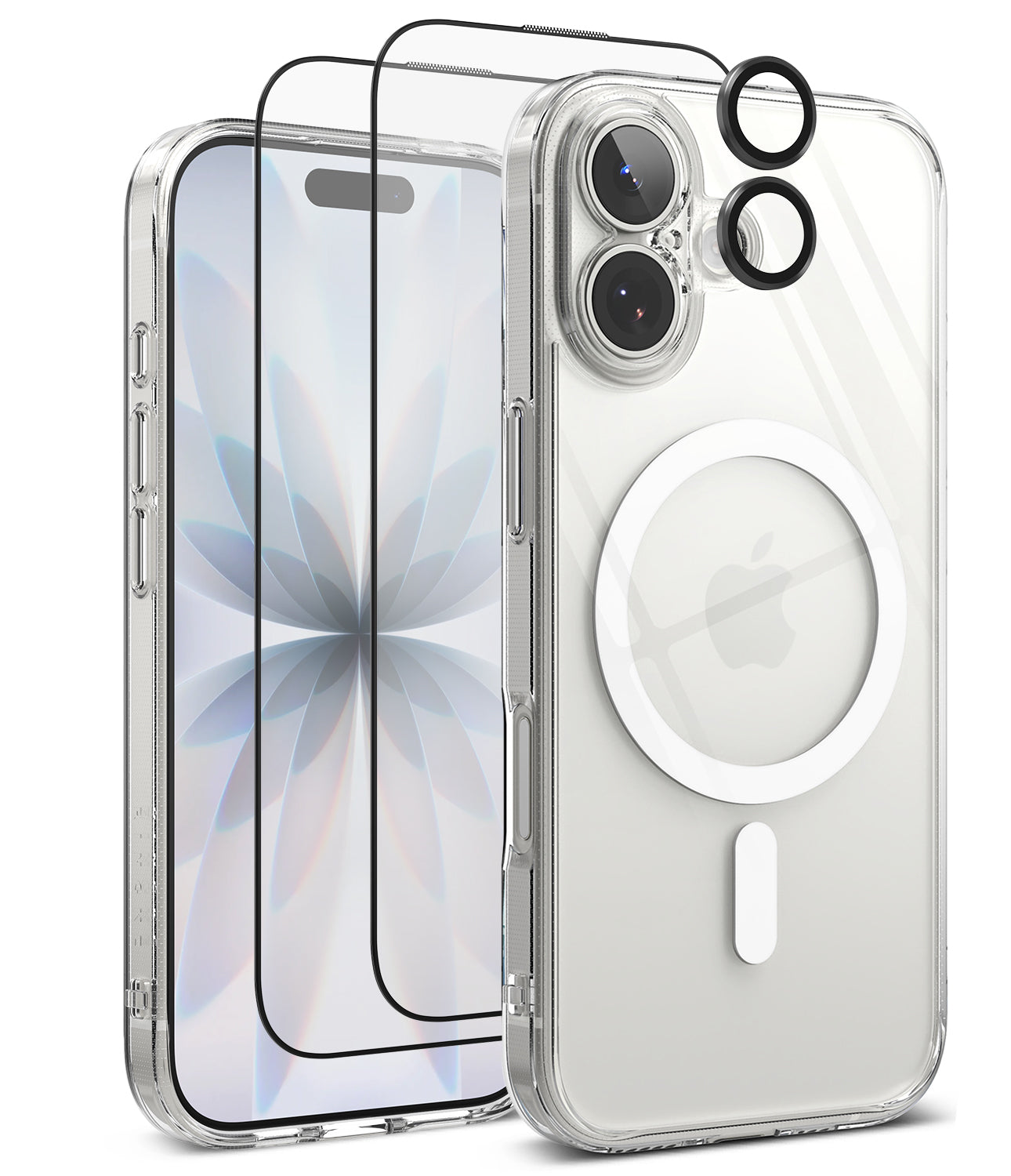 [Bundle] iPhone 17 | Fusion Magnetic - iPhone 17 | Fusion Magnetic - Clear magnetic phone case with two screen protectors and two camera lens rings.