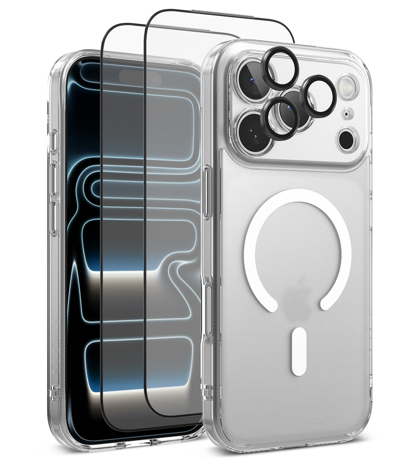 [Bundle] iPhone 17 Pro Max | Fusion Magnetic - iPhone 17 Pro Max | Fusion Magnetic - Clear magnetic case with screen protectors and lens rings for iPhone 17 Pro Max.
