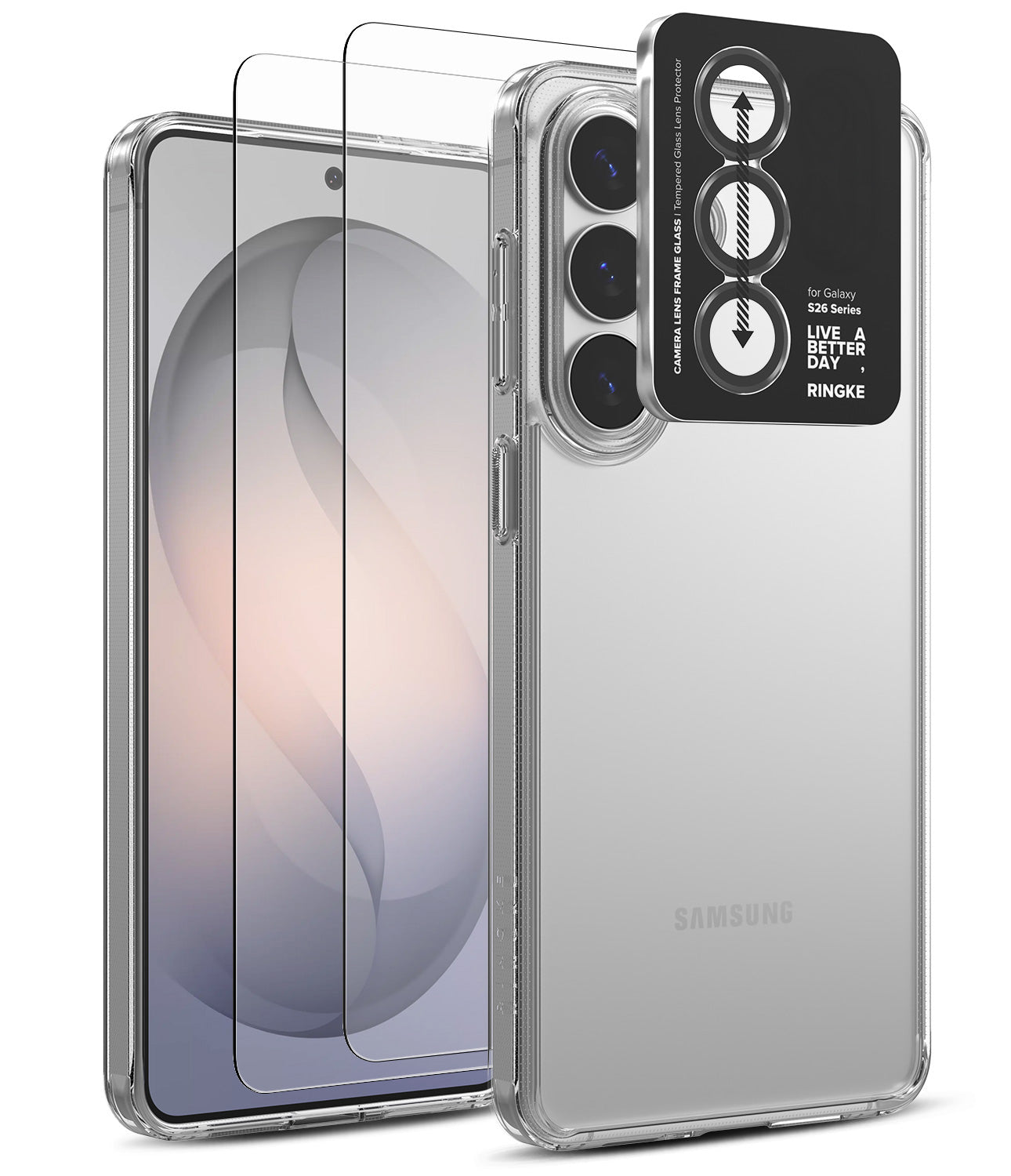 group-Clear / + Screen Protector & Camera Lens Frame Glass (2P)