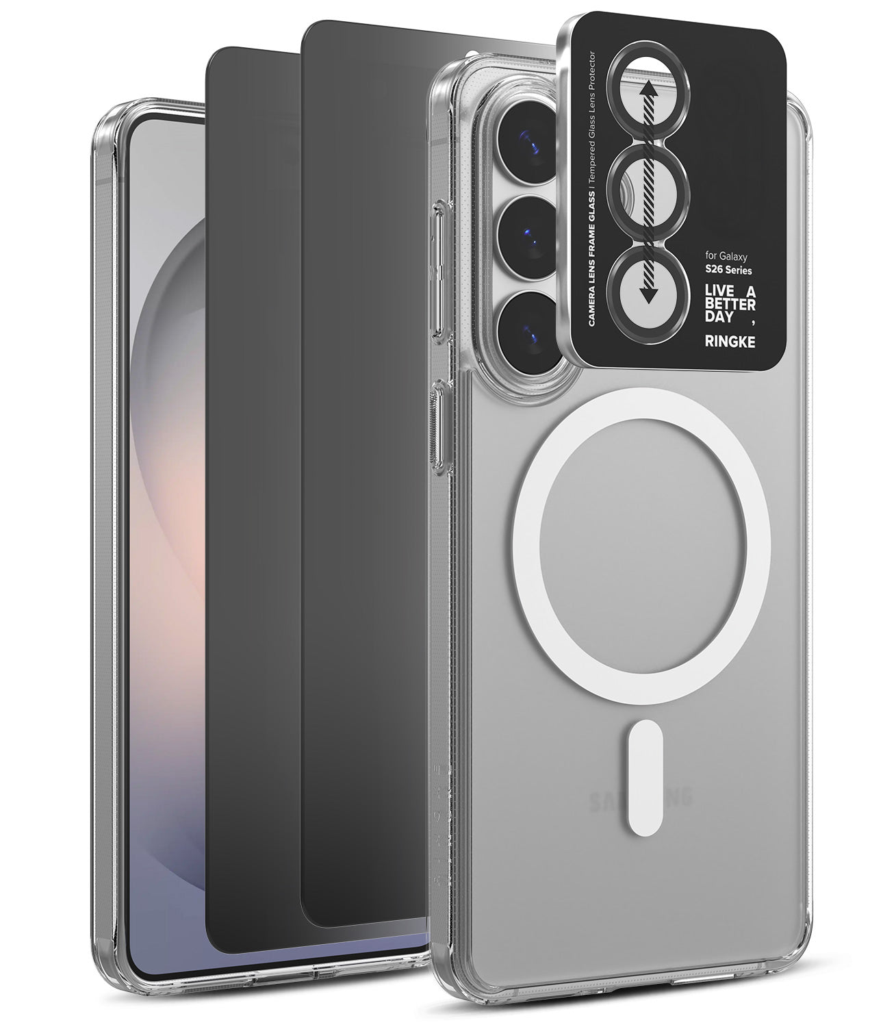 group-Matte Clear / + Privacy Screen Protector & Camera Lens Frame Glass (2P)