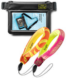 Palm Leaves / Banana Floating Strap & Waterproof Sling Bag | Waterproof phone case and colorful lanyards with Ringke branding on a white background