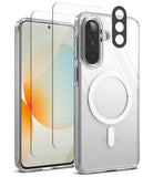 [Bundle] Galaxy A57 | Fusion Magnetic - Clear magnetic phone case with camera lens protector and screen guard for Galaxy A57.