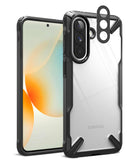 [Bundle] Galaxy A57 | Fusion-X - Black Fusion-X case on a Galaxy A57 with a separate camera lens protector overlay.