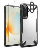 [Bundle] Galaxy A57 | Fusion-X - Black protective phone case with clear back, screen protector, and camera lens cover for Samsung Galaxy A57.