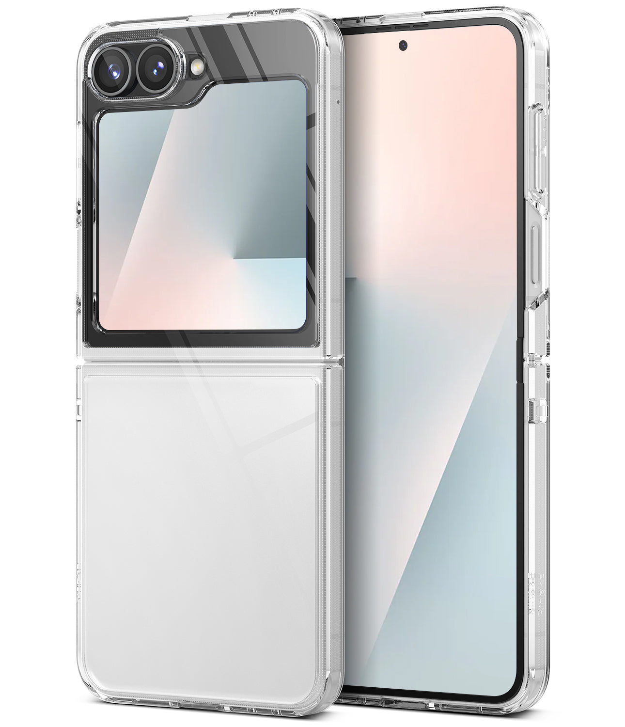 Clear phone case on a Samsung Galaxy Z Flip 7 FE phone
