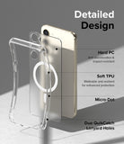 Galaxy S23 Plus Case | Fusion Magnetic Matte - Exploded view of phone case layers highlighting PC, TPU, and lanyard holes.