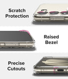 Galaxy S23 Case | Fusion Magnetic Matte - Three close-up views showing scratch protection, raised bezels, and precise port cutouts.