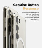Galaxy S23 Case | Fusion Magnetic Matte - Close-up of two clear phone cases highlighting precise button cutouts.