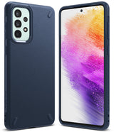 Galaxy A73 5G Case | Onyx - Matte black textured phone case for Galaxy A73 5G on a dark surface with branding and accessories.