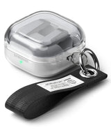 Galaxy Buds 4 Pro / 4 Case | Air - Clear protective case for Samsung earbuds with a black fabric wrist strap keychain.