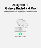 Galaxy Buds 4 Pro / 4 Case | Air - Open white charging case with earbuds inside, text confirming device compatibility.