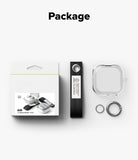 Galaxy Buds 4 Pro / 4 Case | Air - Packaging, clear protective case, black fabric strap, and metal rings on white background.