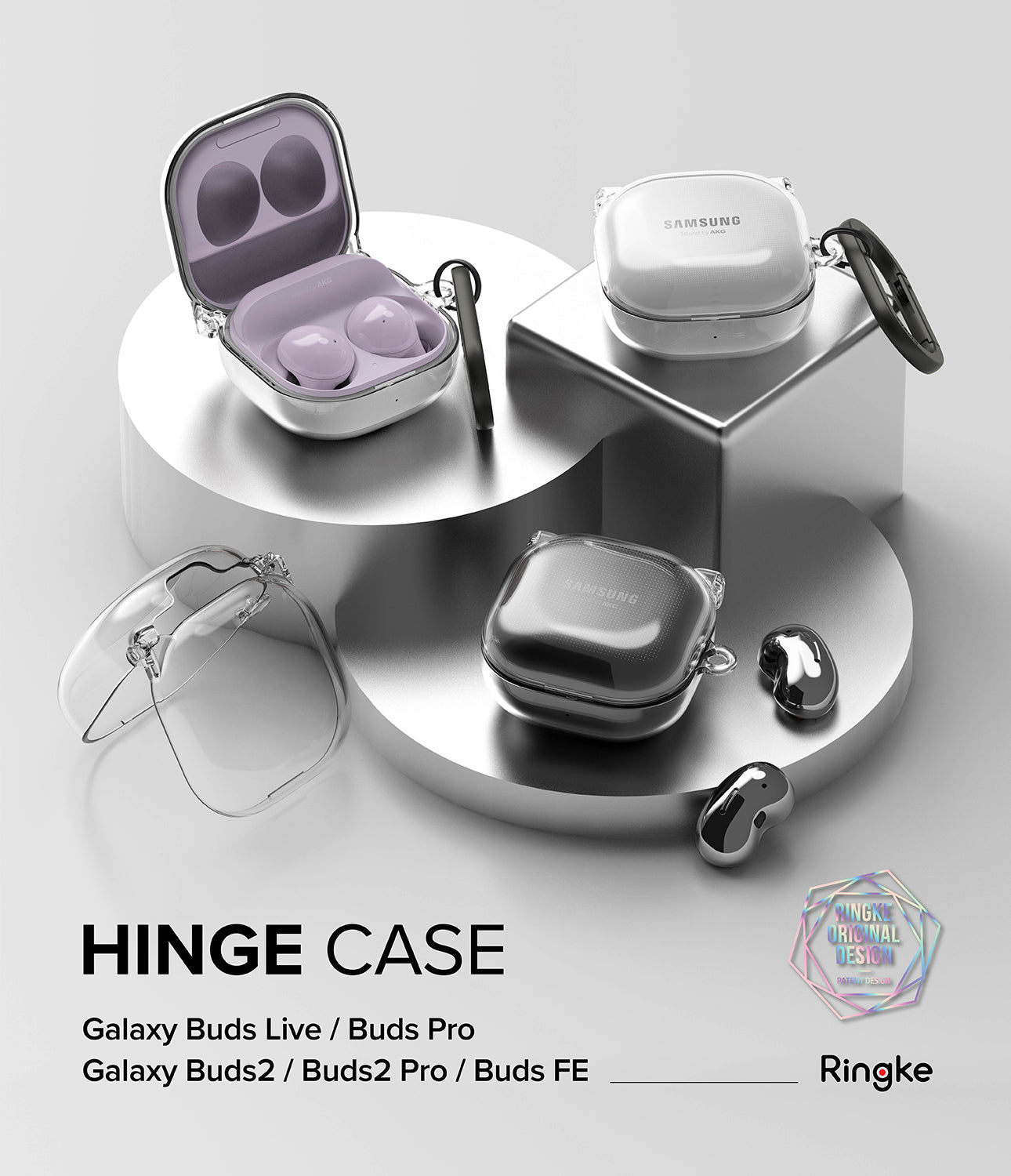 Galaxy Buds FE / 2 Pro / Buds 2 / Galaxy Buds Pro / Live Case | Hinge - By Ringke