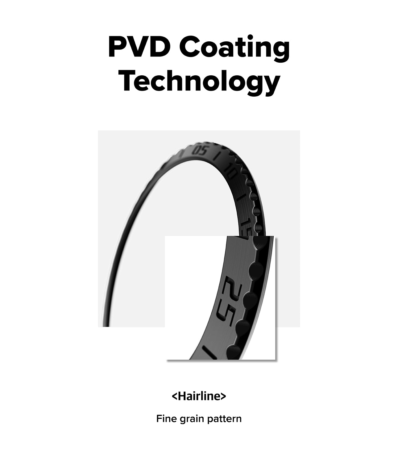 Garmin Forerunner 265 Black belt with 'PVD Coating Technology' text on a white background