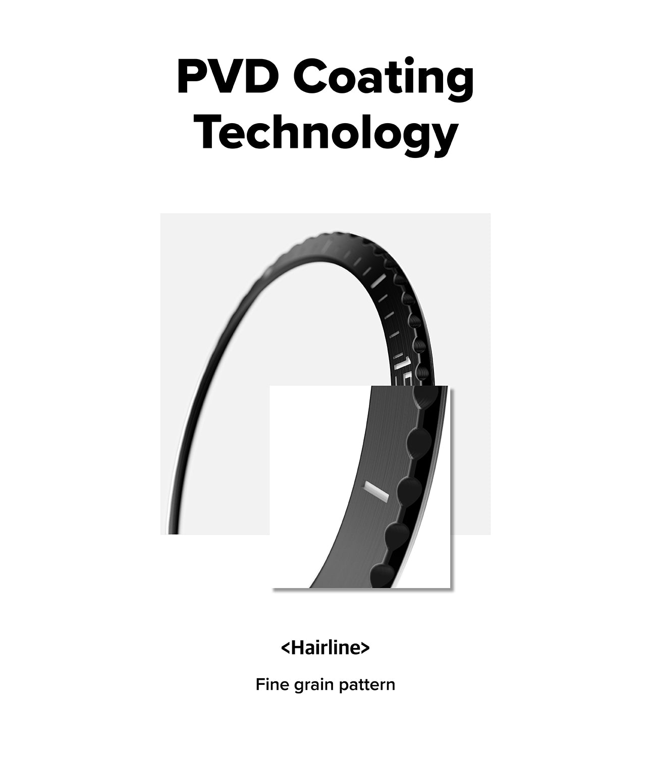 Garmin Forerunner 265 Black belt with 'PVD Coating Technology' text on a white background