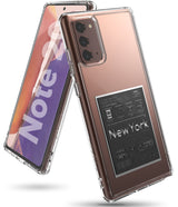 Galaxy Note 20 Case | Fusion Design - Clear phone case with a New York travel-themed graphic on a bronze Galaxy Note 20.