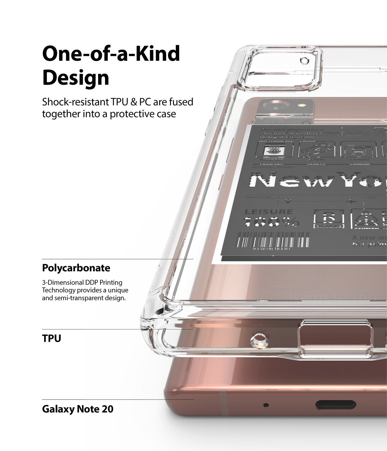 shock resistant TPU and PC are fused together into a protective case