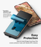 Google Pixel 8 Screen Protector | Dual Easy Film-Easy Protection. Easy-to-install Ringke Dual Easy Film screen protector made with flexible EPU material.